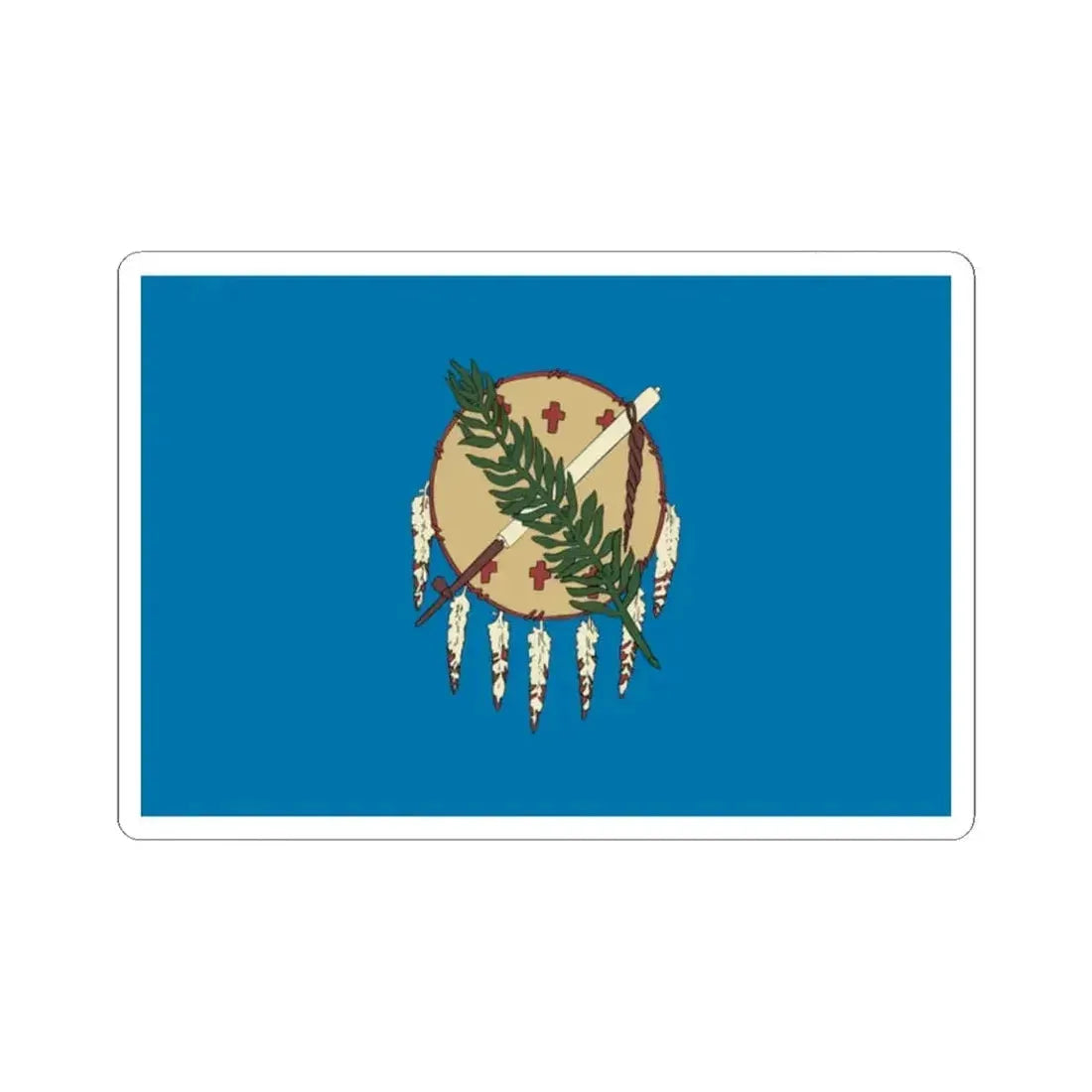 Flag of Oklahoma 1925-1941 (United States) STICKER Vinyl Kiss-Cut Decal 2 Inch White - The Sticker Space