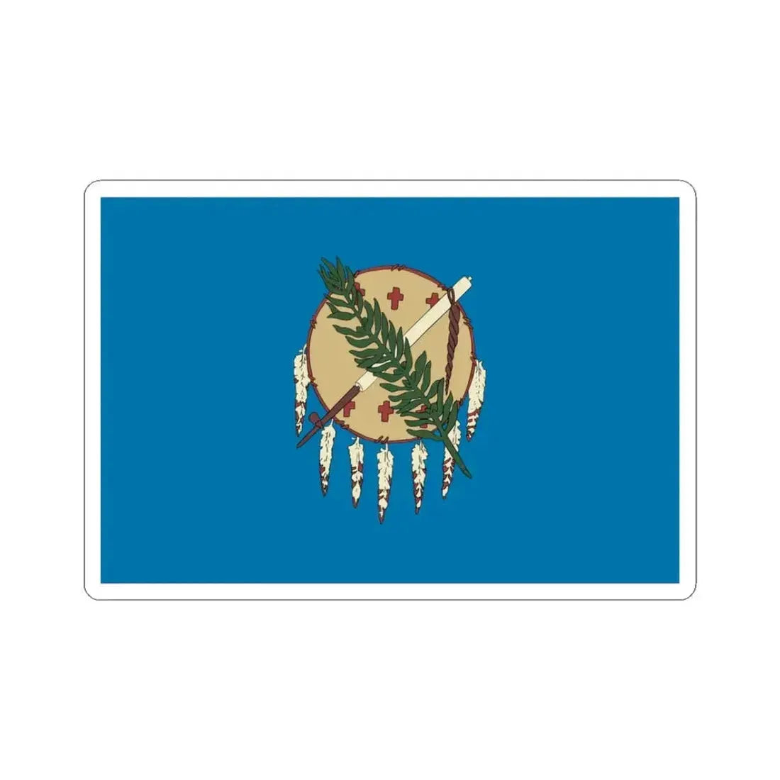 Flag of Oklahoma 1925-1941 (United States) STICKER Vinyl Kiss-Cut Decal 3 Inch White - The Sticker Space
