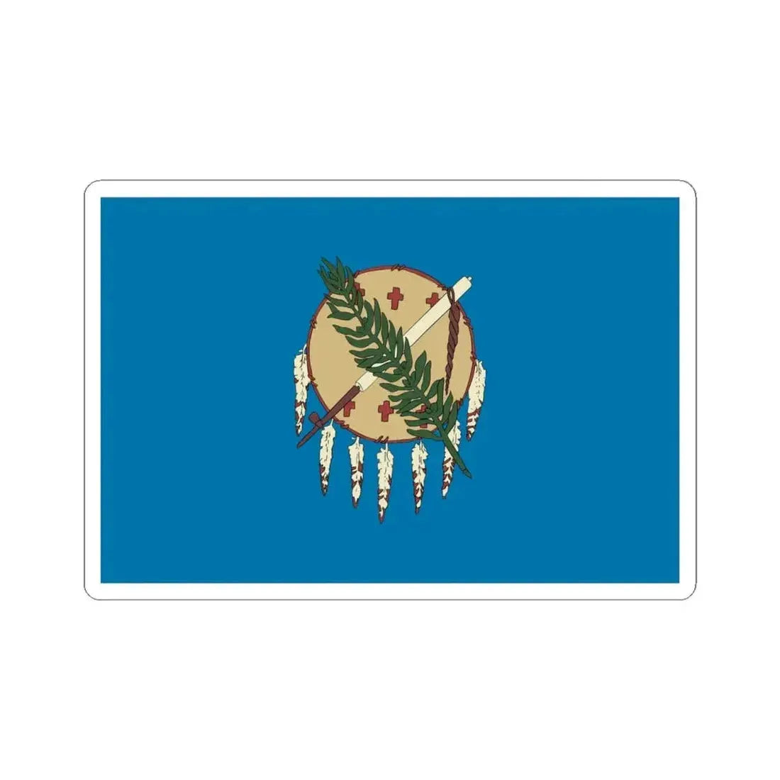 Flag of Oklahoma 1925-1941 (United States) STICKER Vinyl Kiss-Cut Decal 4 Inch White - The Sticker Space