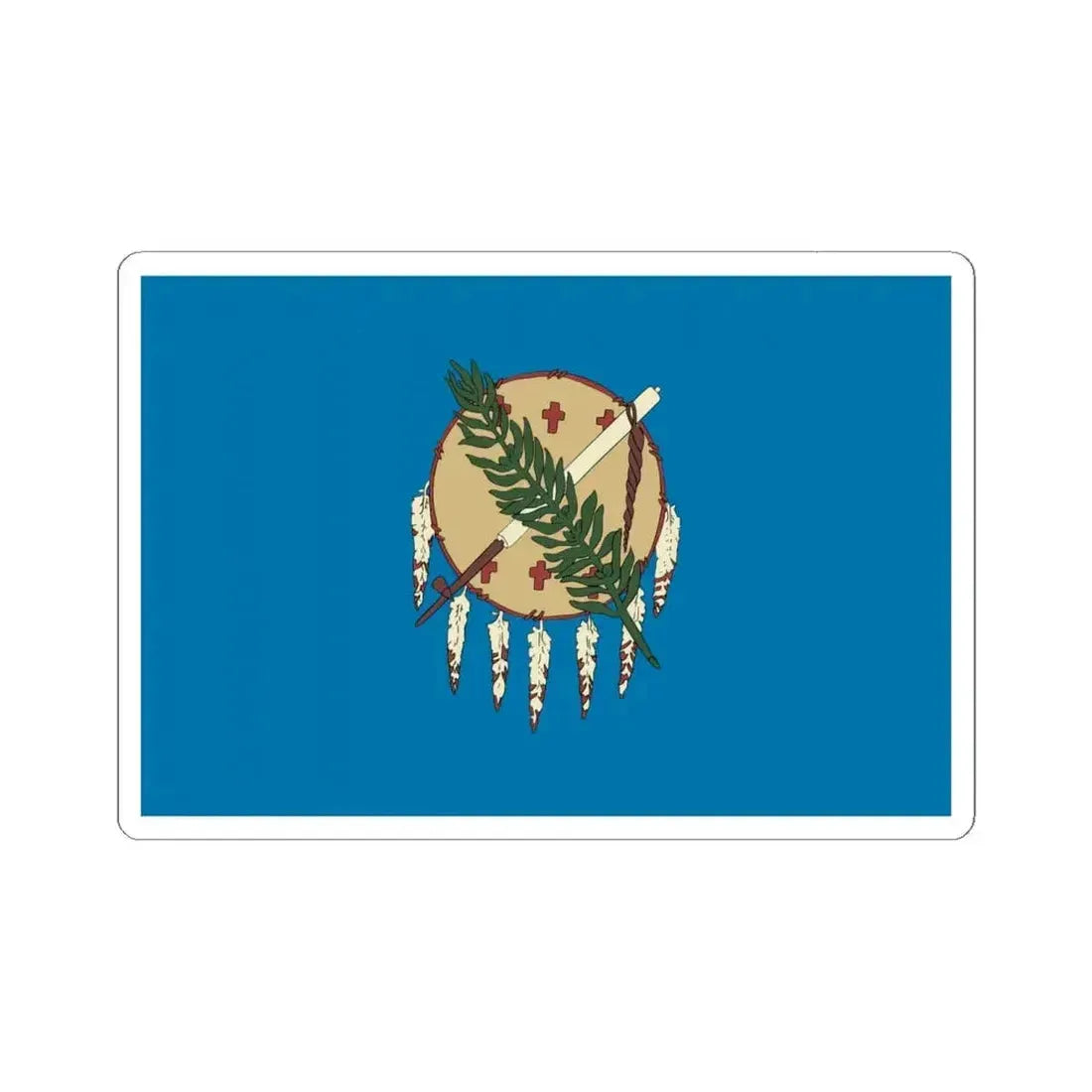 Flag of Oklahoma 1925-1941 (United States) STICKER Vinyl Kiss-Cut Decal 6 Inch White - The Sticker Space
