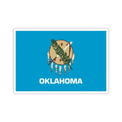 Flag of Oklahoma 1941-1988 (United States) STICKER Vinyl Kiss-Cut Decal 3 Inch White - The Sticker Space
