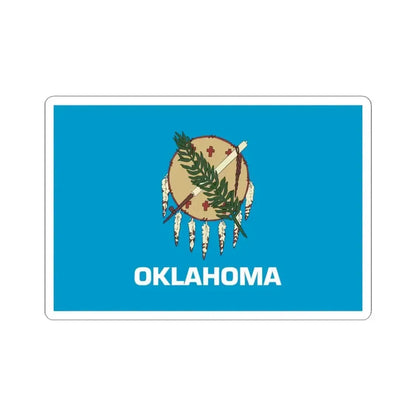 Flag of Oklahoma 1941-1988 (United States) STICKER Vinyl Kiss-Cut Decal 4 Inch White - The Sticker Space