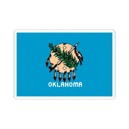 Flag of Oklahoma 1941-1988 unofficial (United States) STICKER Vinyl Kiss-Cut Decal 2 Inch White - The Sticker Space