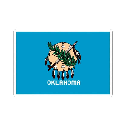 Flag of Oklahoma 1941-1988 unofficial (United States) STICKER Vinyl Kiss-Cut Decal 4 Inch White - The Sticker Space