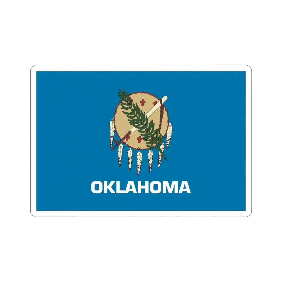 Flag of Oklahoma 1988-2006 (United States) STICKER Vinyl Kiss-Cut Decal 6 Inch White - The Sticker Space