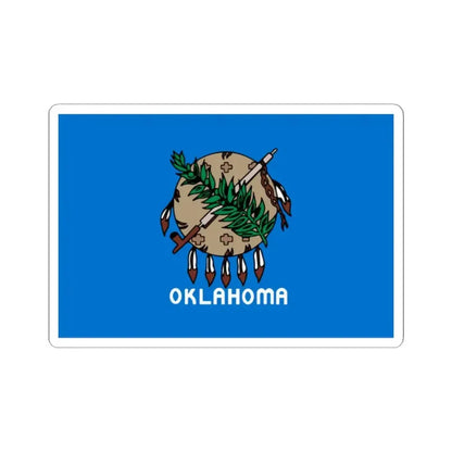 Flag of Oklahoma 1988-2006 unofficial (United States) STICKER Vinyl Kiss-Cut Decal 2 Inch White - The Sticker Space