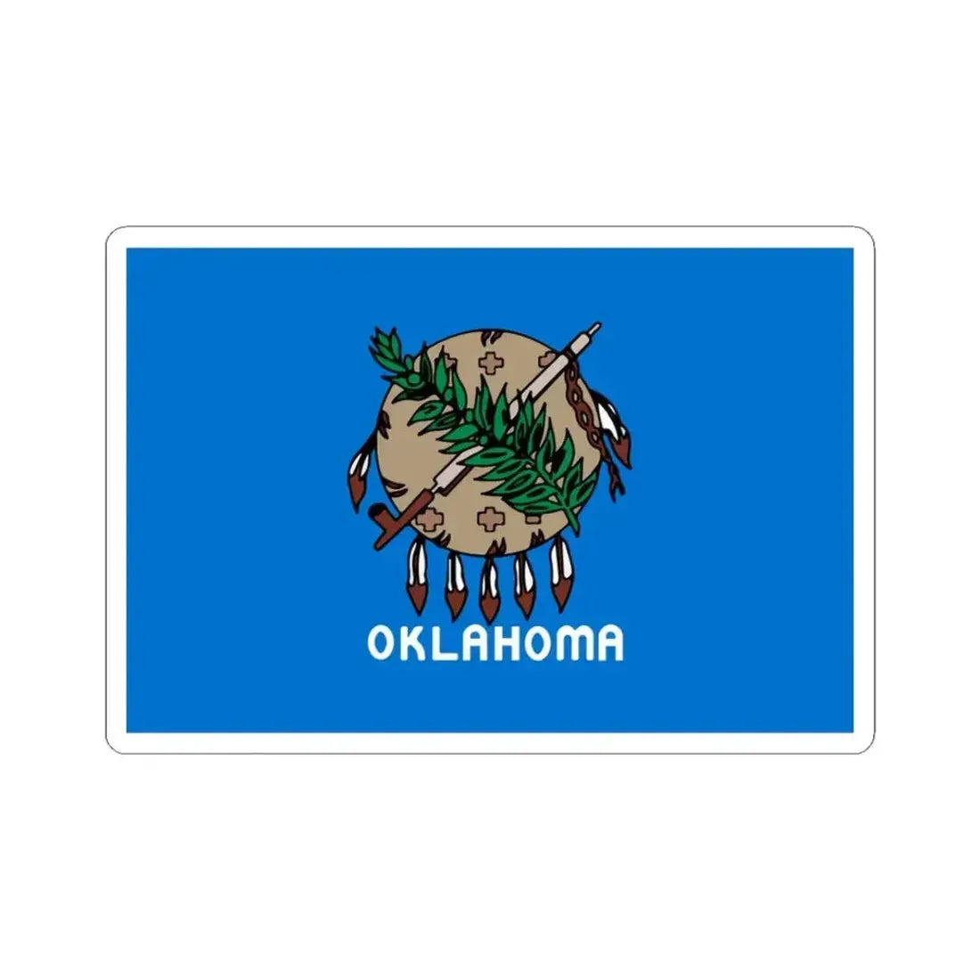 Flag of Oklahoma 1988-2006 unofficial (United States) STICKER Vinyl Kiss-Cut Decal 3 Inch White - The Sticker Space