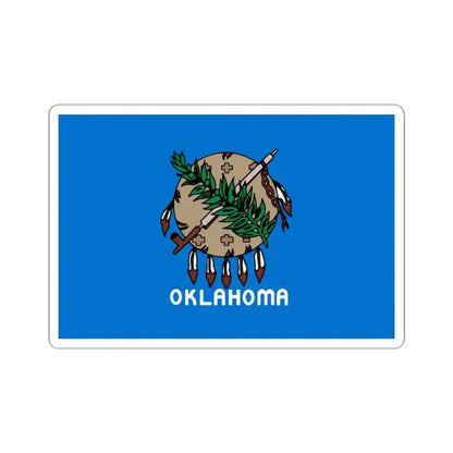 Flag of Oklahoma 1988-2006 unofficial (United States) STICKER Vinyl Kiss-Cut Decal 3 Inch White - The Sticker Space