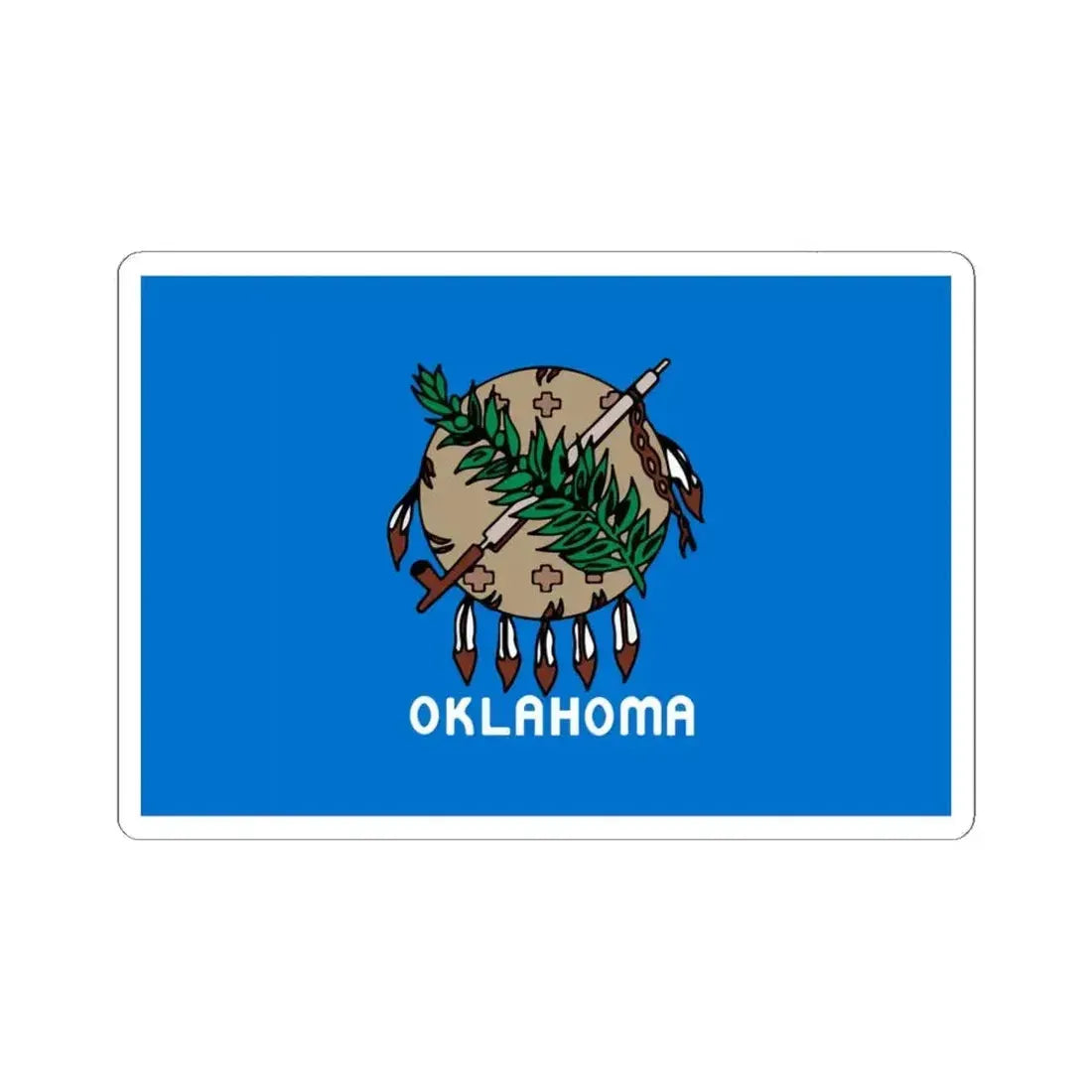Flag of Oklahoma 1988-2006 unofficial (United States) STICKER Vinyl Kiss-Cut Decal 6 Inch White - The Sticker Space