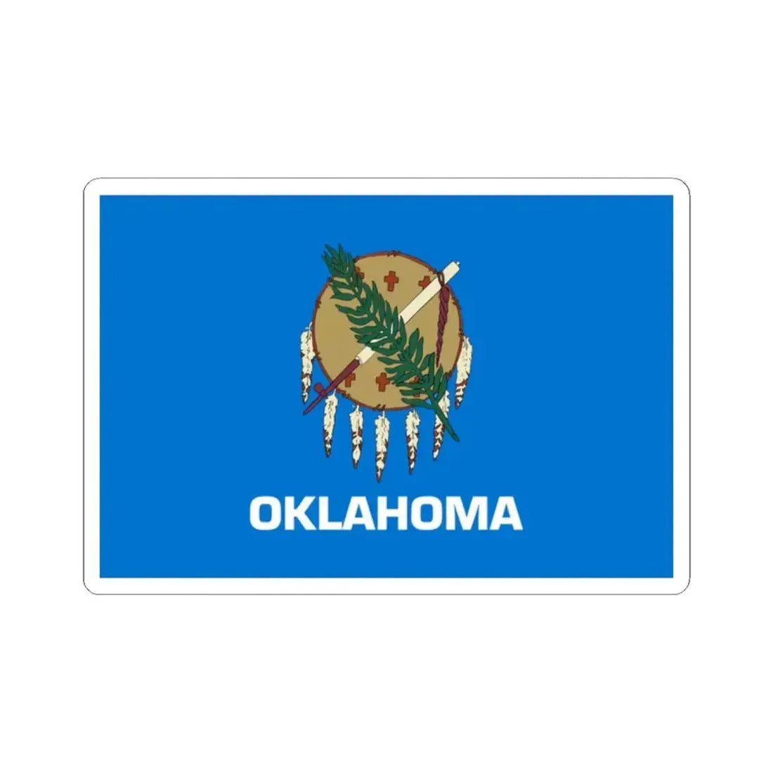 Flag of Oklahoma (United States) STICKER Vinyl Kiss-Cut Decal 2 Inch White - The Sticker Space