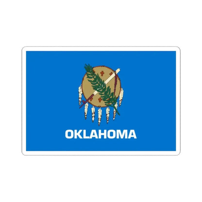 Flag of Oklahoma (United States) STICKER Vinyl Kiss-Cut Decal 2 Inch White - The Sticker Space