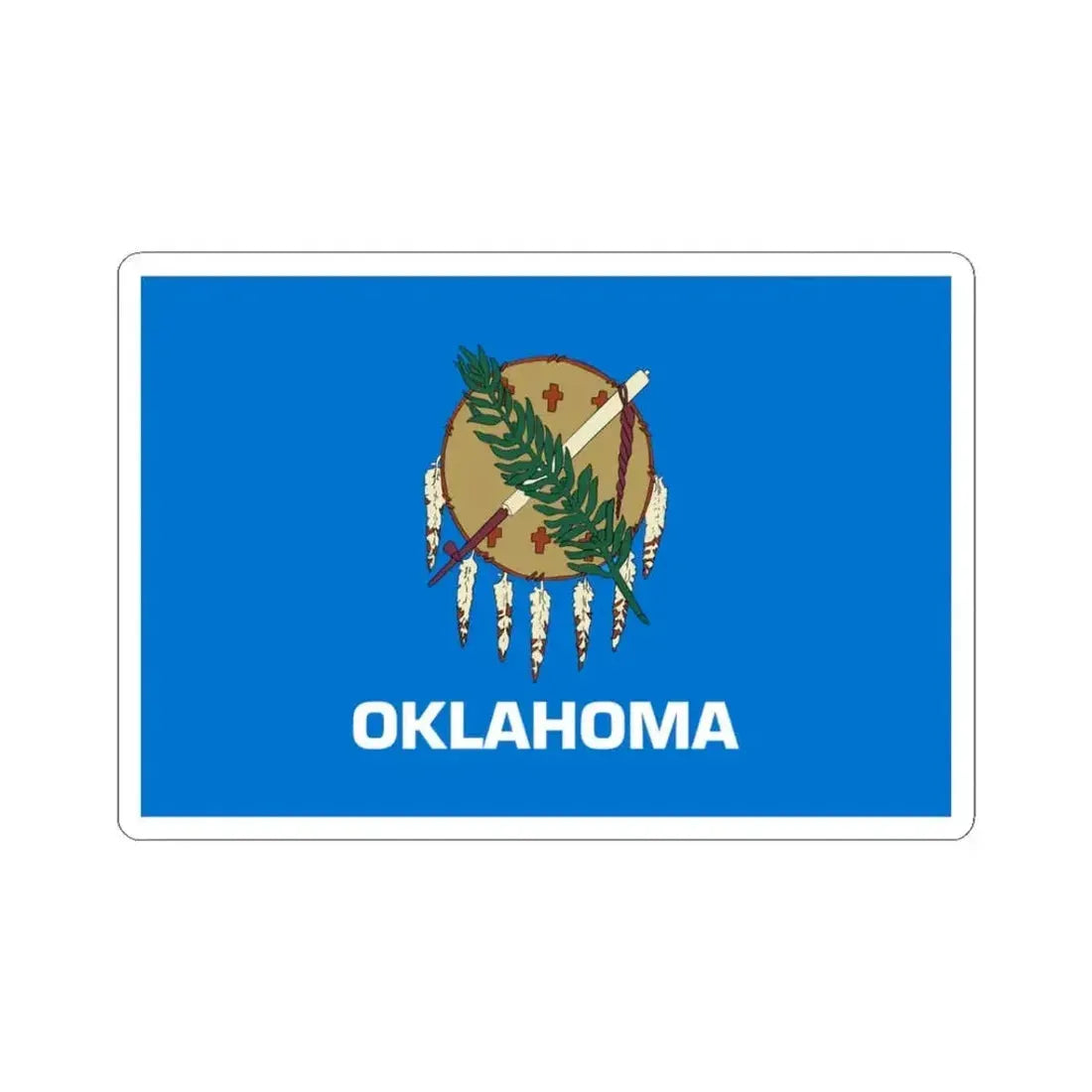 Flag of Oklahoma (United States) STICKER Vinyl Kiss-Cut Decal 3 Inch White - The Sticker Space