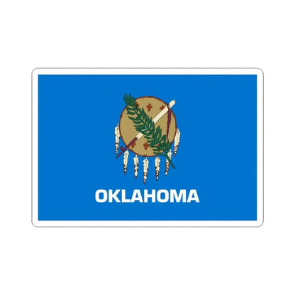 Flag of Oklahoma (United States) STICKER Vinyl Kiss-Cut Decal 3 Inch White - The Sticker Space