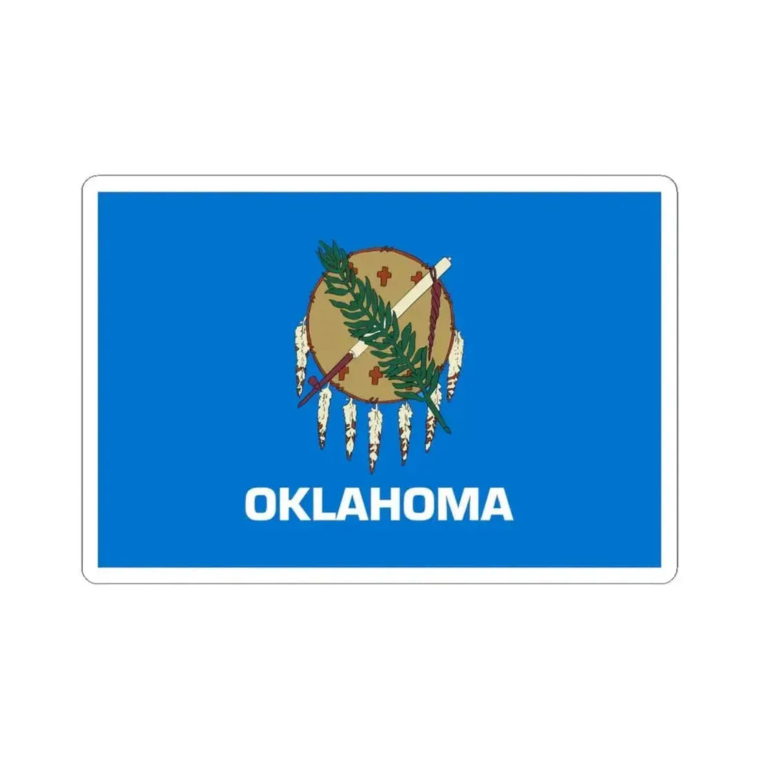 Flag of Oklahoma (United States) STICKER Vinyl Kiss-Cut Decal 4 Inch White - The Sticker Space