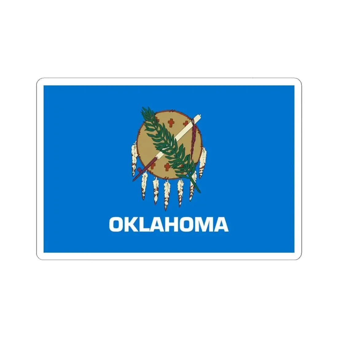 Flag of Oklahoma (United States) STICKER Vinyl Kiss-Cut Decal 6 Inch White - The Sticker Space
