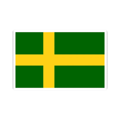 Flag of Oland (Sweden) STICKER Vinyl Kiss-Cut Decal 2 Inch White - The Sticker Space