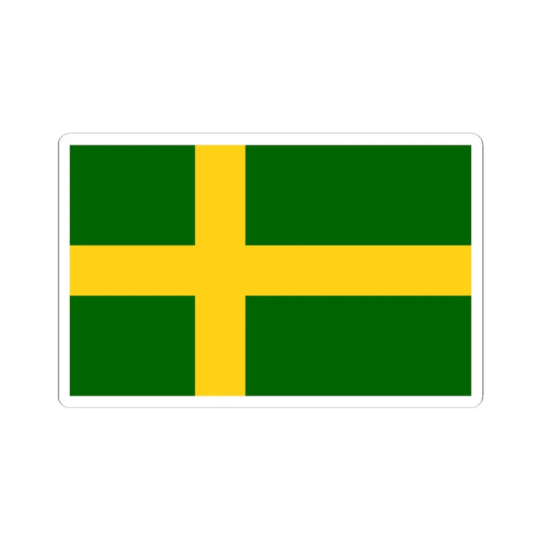 Flag of Oland (Sweden) STICKER Vinyl Kiss-Cut Decal 3 Inch White - The Sticker Space