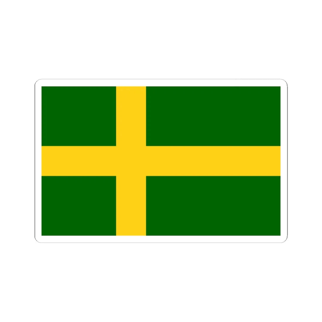 Flag of Oland (Sweden) STICKER Vinyl Kiss-Cut Decal 4 Inch White - The Sticker Space