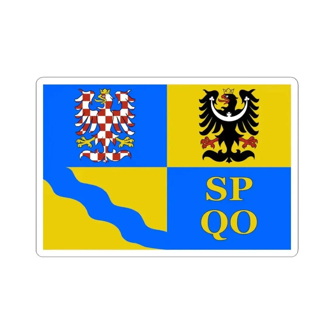 Flag of Olomouc Region (Czech Republic) STICKER Vinyl Kiss-Cut Decal 4 Inch White - The Sticker Space