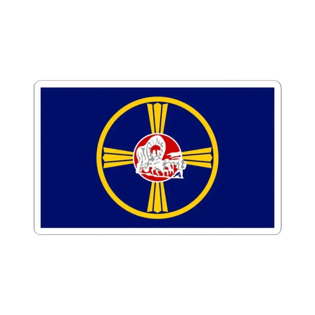 Flag of Omaha Nebraska (United States) STICKER Vinyl Kiss-Cut Decal 2 Inch White - The Sticker Space