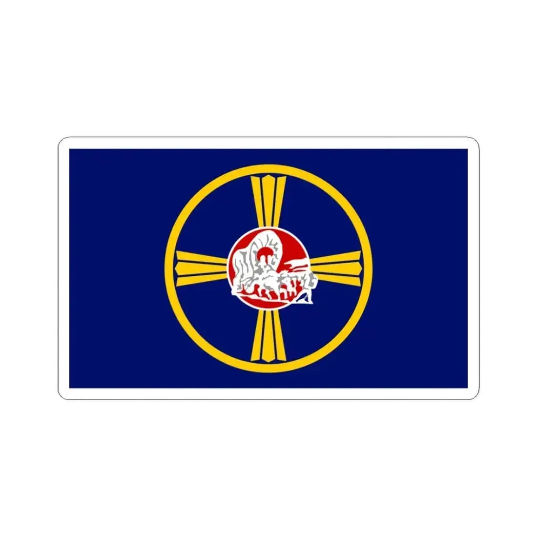 Flag of Omaha Nebraska (United States) STICKER Vinyl Kiss-Cut Decal 3 Inch White - The Sticker Space