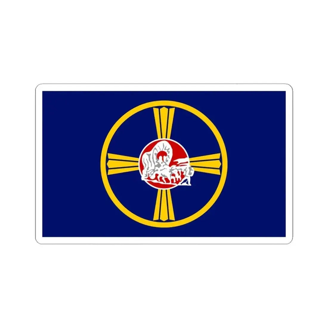 Flag of Omaha Nebraska (United States) STICKER Vinyl Kiss-Cut Decal 6 Inch White - The Sticker Space