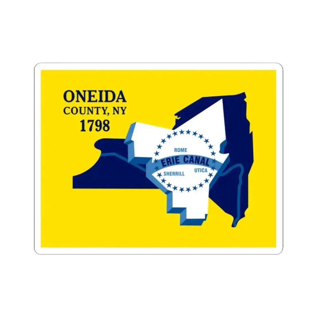 Flag of Oneida County New York (United States) STICKER Vinyl Kiss-Cut Decal 2 Inch White - The Sticker Space