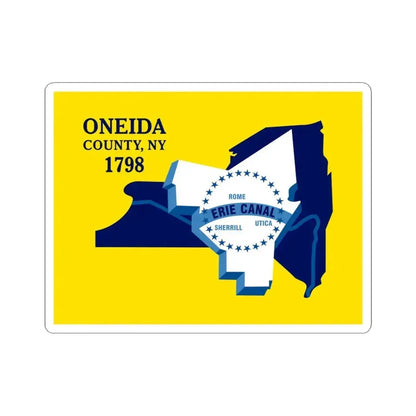 Flag of Oneida County New York (United States) STICKER Vinyl Kiss-Cut Decal 6 Inch White - The Sticker Space