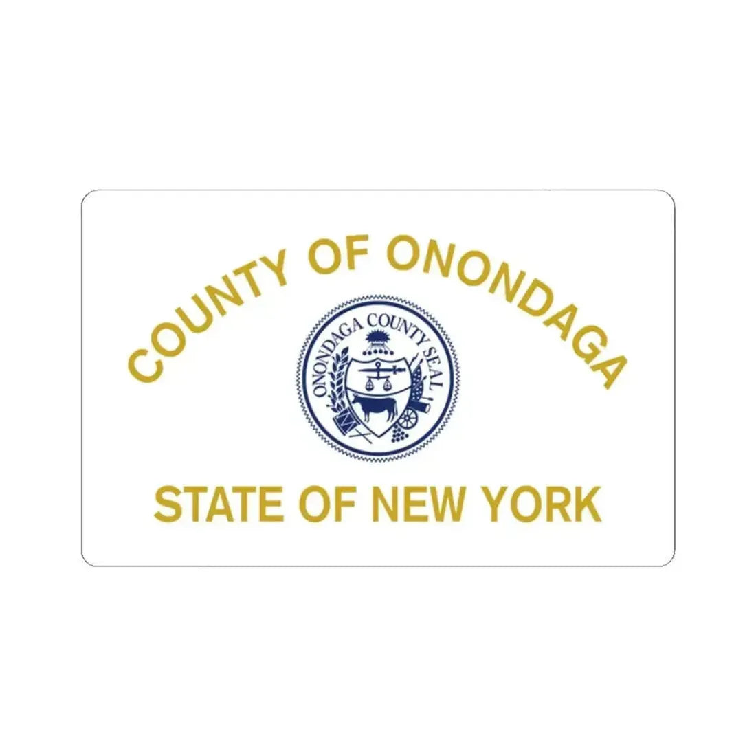 Flag of Onondaga County New York (United States) STICKER Vinyl Kiss-Cut Decal 2 Inch White - The Sticker Space