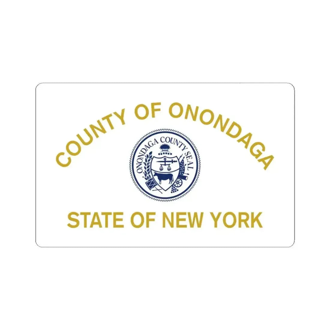 Flag of Onondaga County New York (United States) STICKER Vinyl Kiss-Cut Decal 3 Inch White - The Sticker Space
