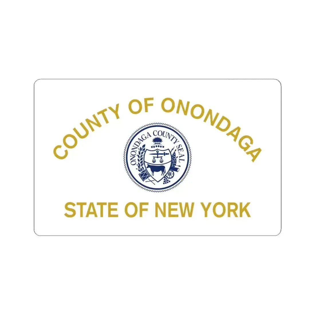 Flag of Onondaga County New York (United States) STICKER Vinyl Kiss-Cut Decal 6 Inch White - The Sticker Space