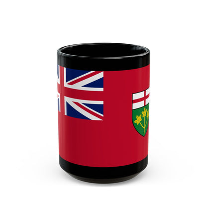 Flag of Ontario Canada - Black Coffee Mug-15oz-The Sticker Space