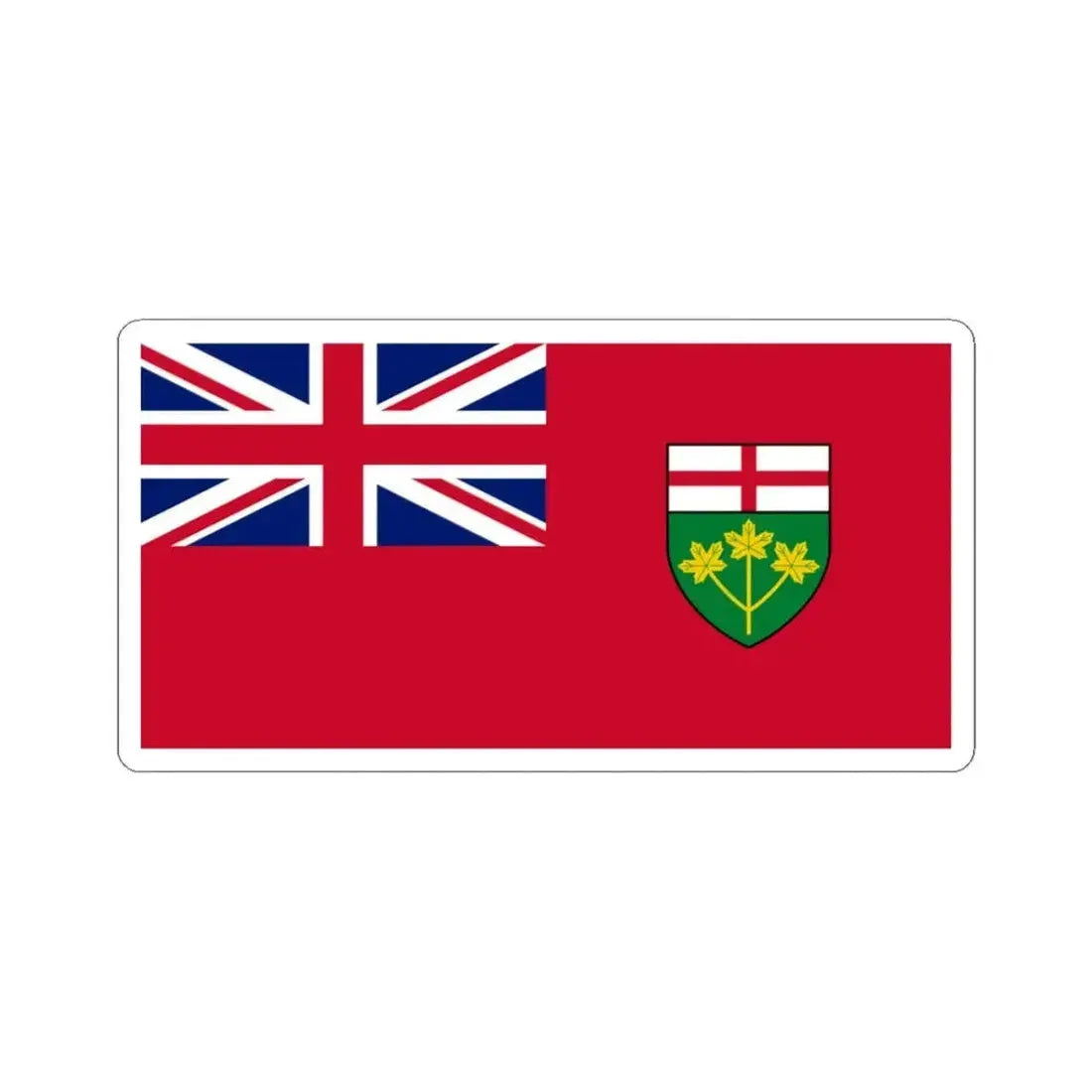 Flag of Ontario Canada - STICKER Vinyl Kiss-Cut Decal 3 Inch White - The Sticker Space