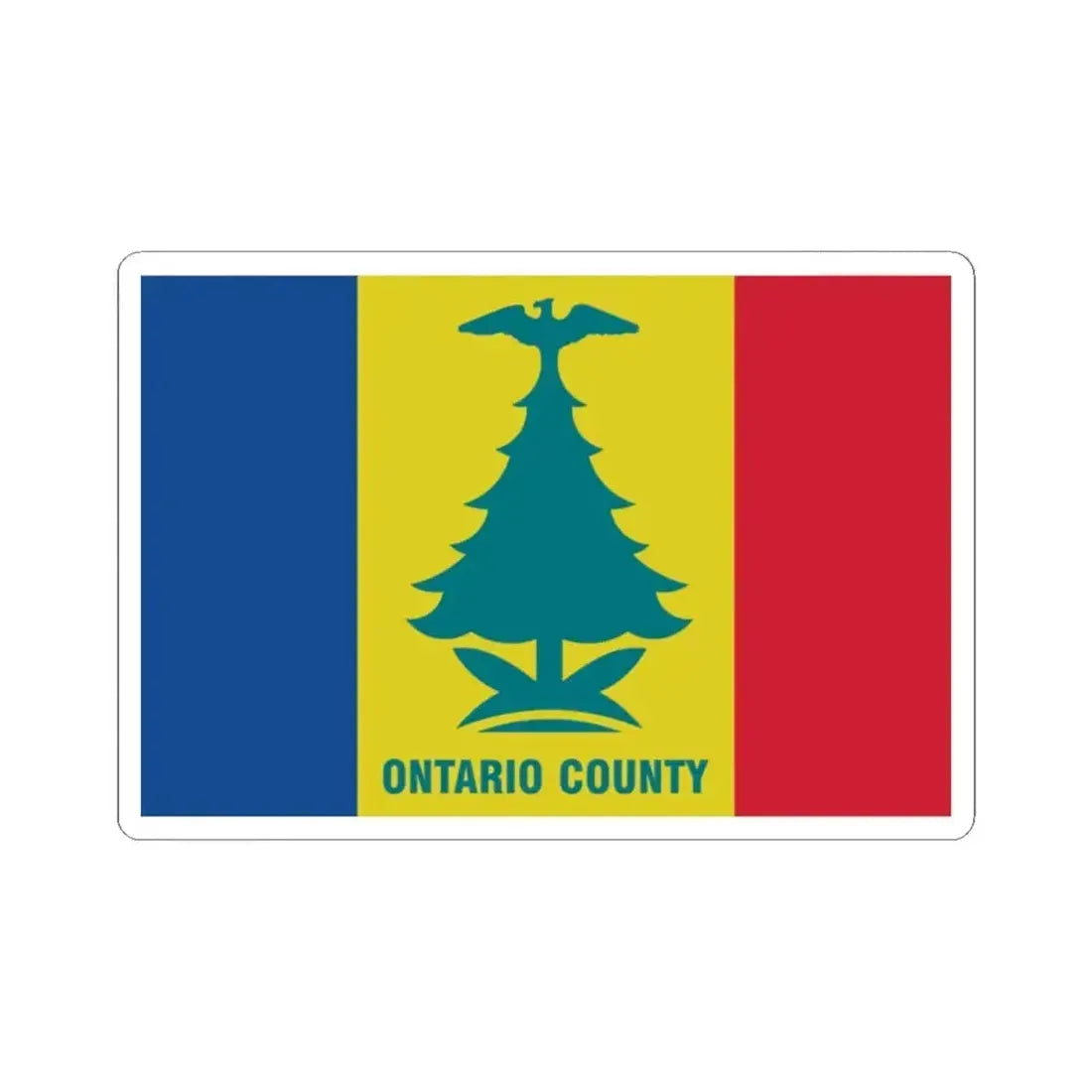Flag of Ontario County New York (United States) STICKER Vinyl Kiss-Cut Decal 2 Inch White - The Sticker Space
