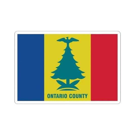 Flag of Ontario County New York (United States) STICKER Vinyl Kiss-Cut Decal 2 Inch White - The Sticker Space