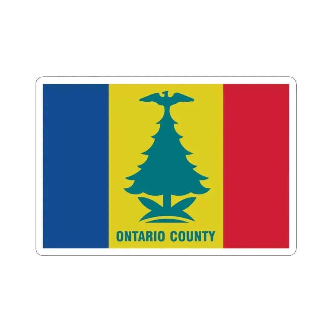 Flag of Ontario County New York (United States) STICKER Vinyl Kiss-Cut Decal 3 Inch White - The Sticker Space