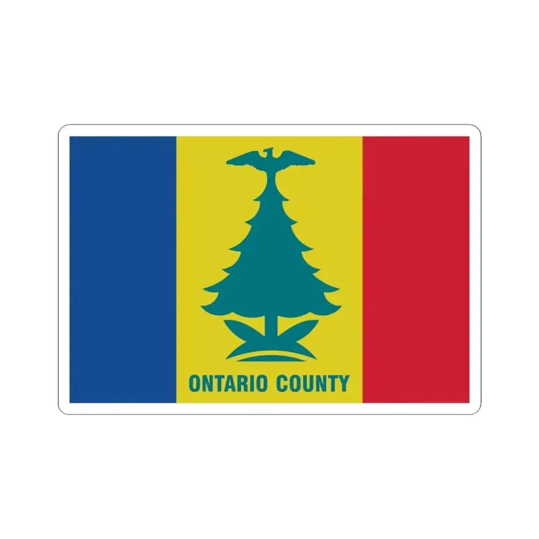 Flag of Ontario County New York (United States) STICKER Vinyl Kiss-Cut Decal 4 Inch White - The Sticker Space