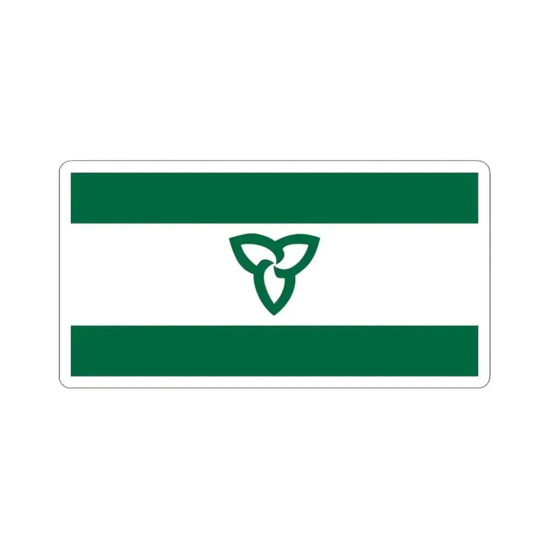 Flag of Ontario Green Ensign (Canada) STICKER Vinyl Kiss-Cut Decal 3 Inch White - The Sticker Space