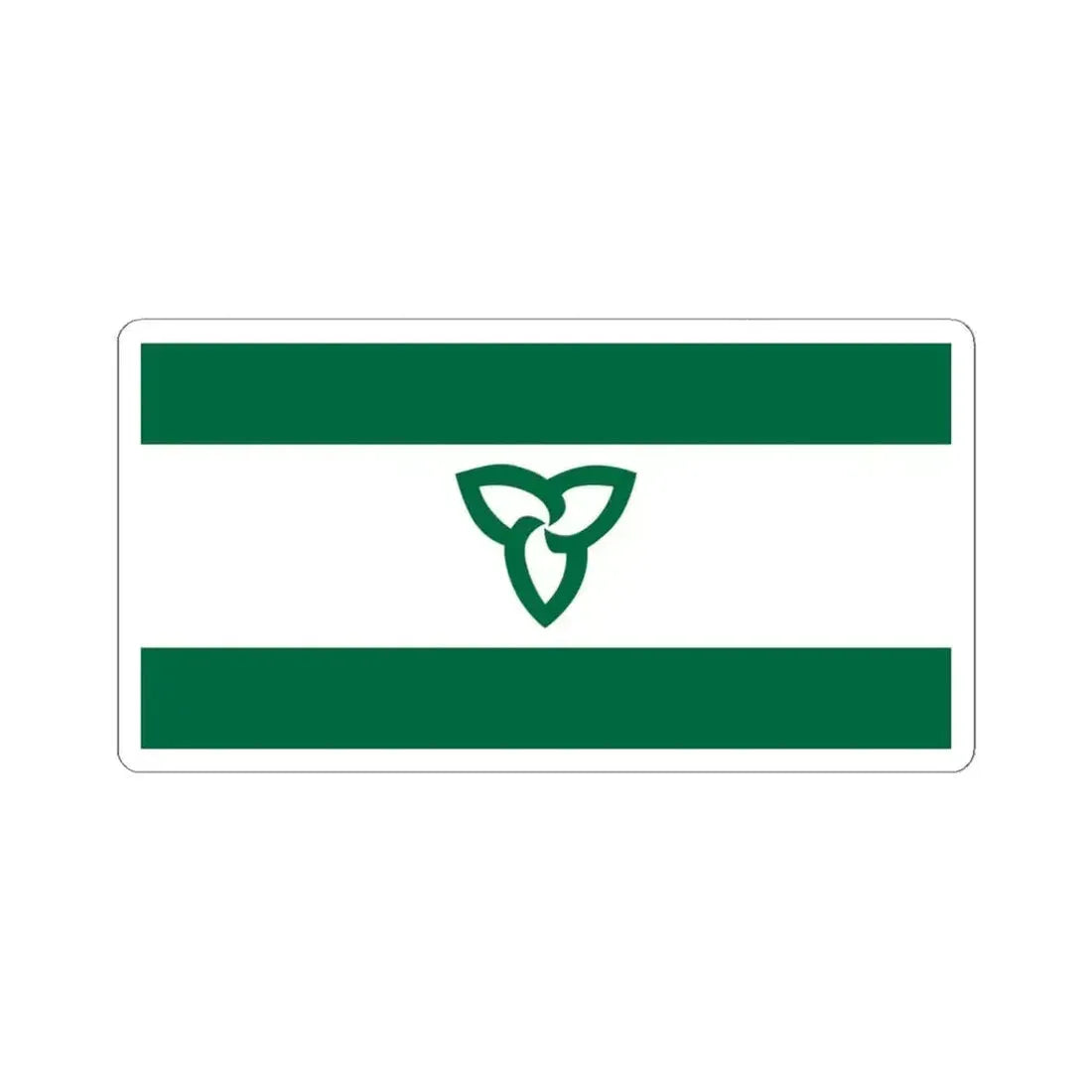 Flag of Ontario Green Ensign (Canada) STICKER Vinyl Kiss-Cut Decal 4 Inch White - The Sticker Space