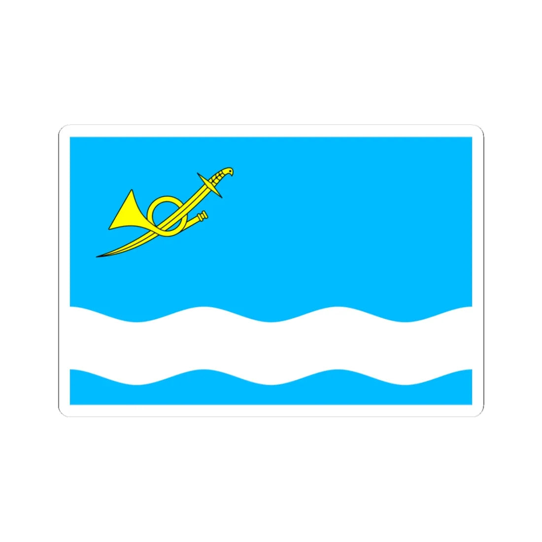 Flag of Onufriivka raion (Ukraine) STICKER Vinyl Kiss-Cut Decal 3 Inch White - The Sticker Space