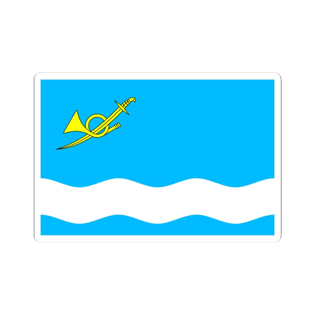 Flag of Onufriivka raion (Ukraine) STICKER Vinyl Kiss-Cut Decal 4 Inch White - The Sticker Space