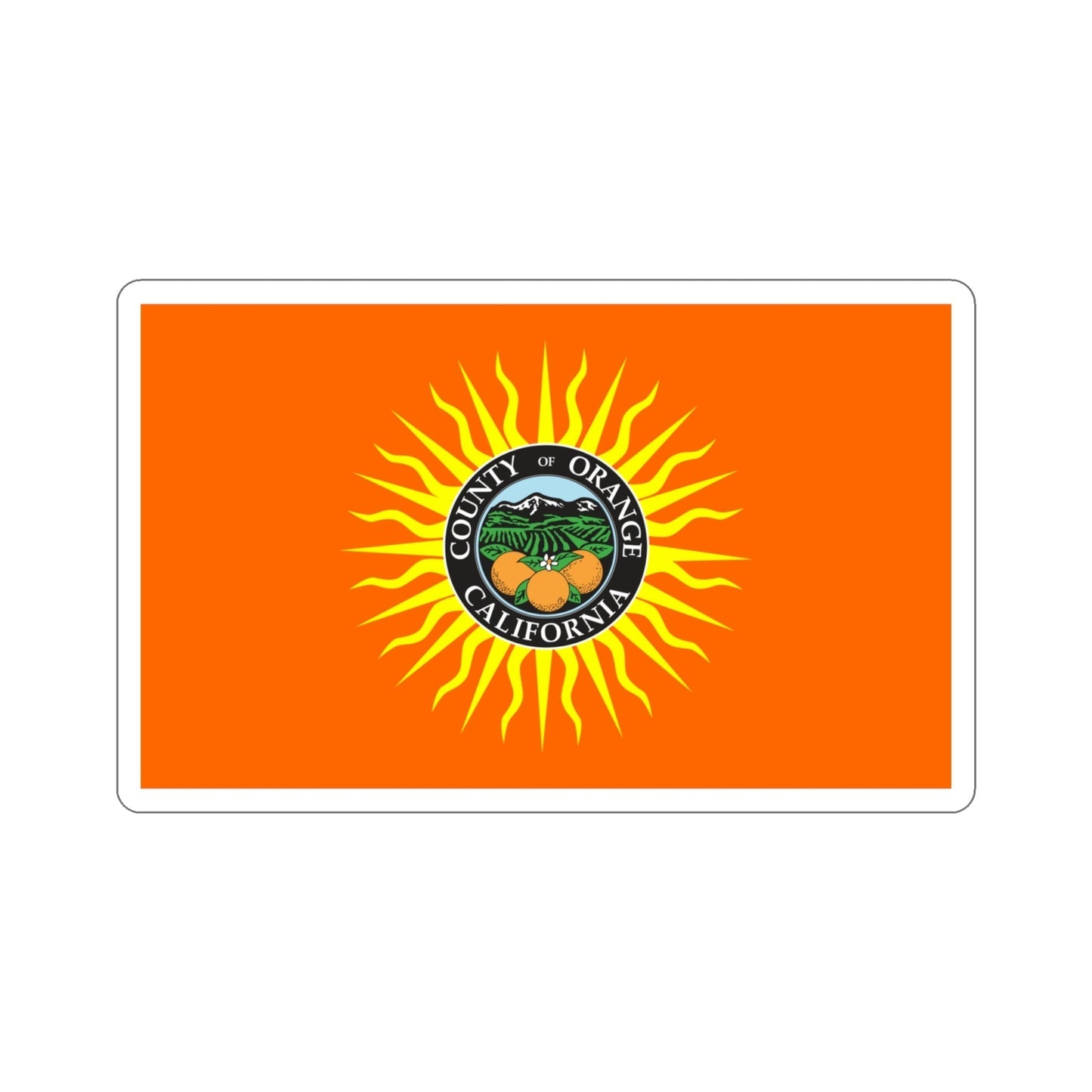 Flag of Orange County California STICKER Vinyl Die-Cut Decal-4 Inch-The Sticker Space