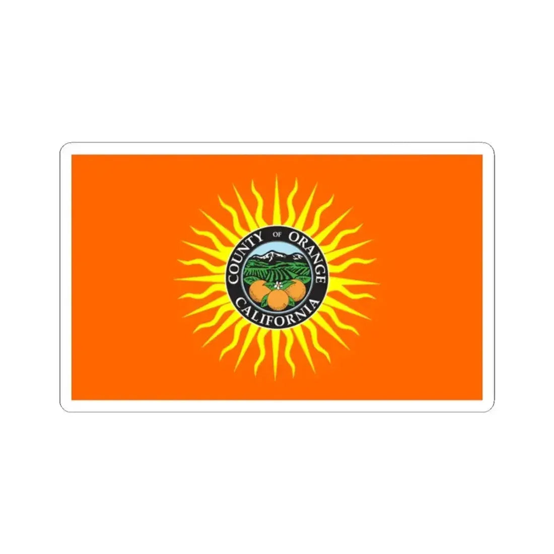 Flag of Orange County California (United States) STICKER Vinyl Kiss-Cut Decal 2 Inch White - The Sticker Space