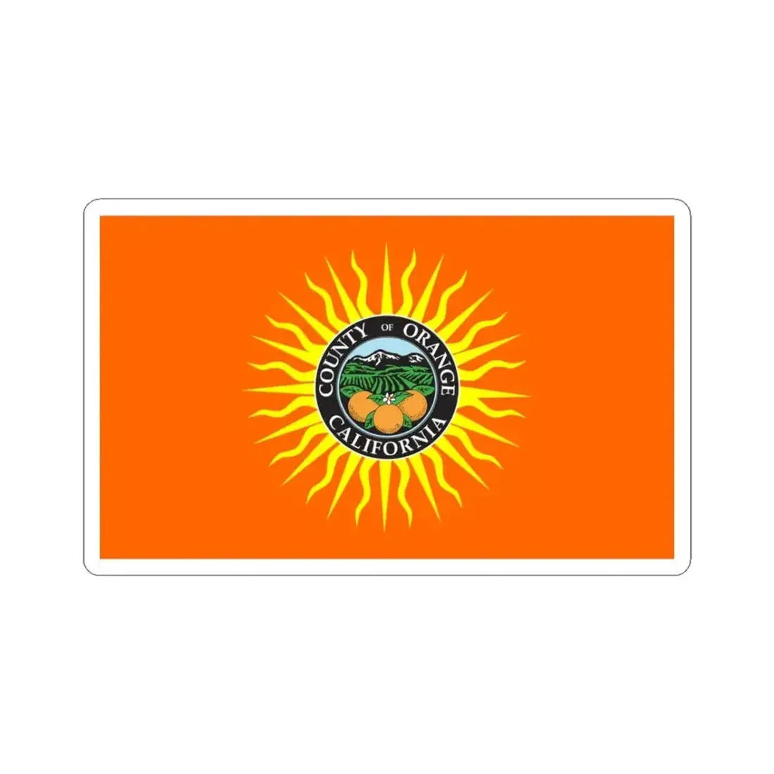 Flag of Orange County California (United States) STICKER Vinyl Kiss-Cut Decal 3 Inch White - The Sticker Space