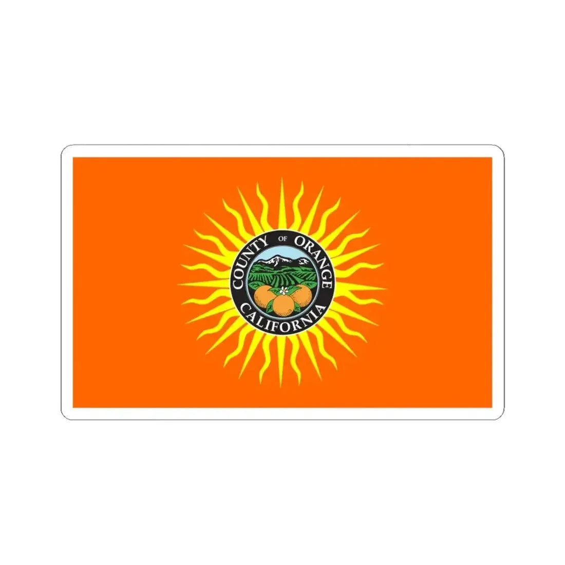 Flag of Orange County California (United States) STICKER Vinyl Kiss-Cut Decal 4 Inch White - The Sticker Space