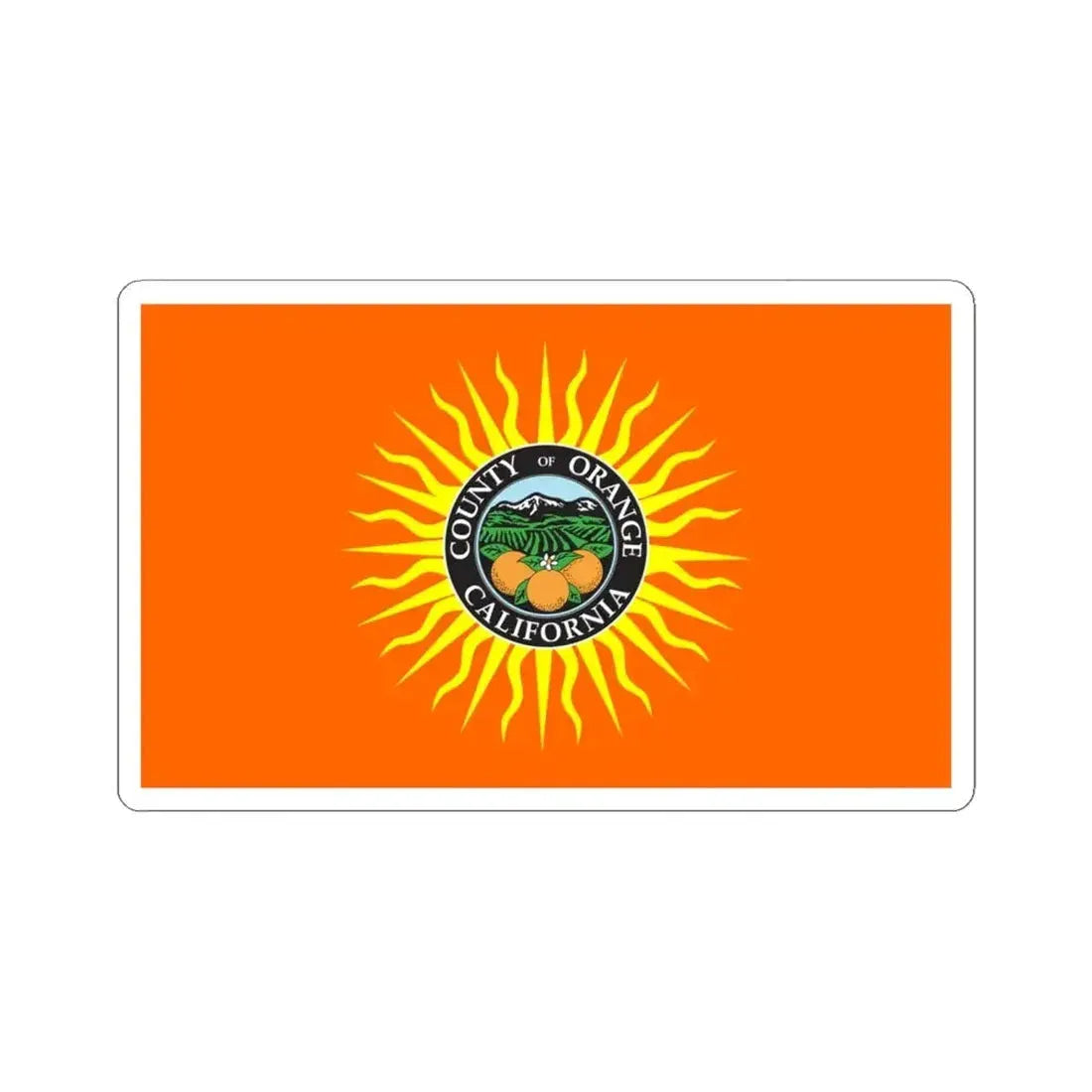 Flag of Orange County California (United States) STICKER Vinyl Kiss-Cut Decal 6 Inch White - The Sticker Space