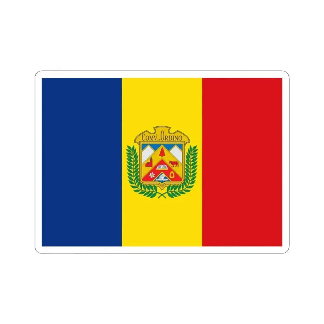 Flag of Ordino (Andorra) STICKER Vinyl Kiss-Cut Decal 3 Inch White - The Sticker Space