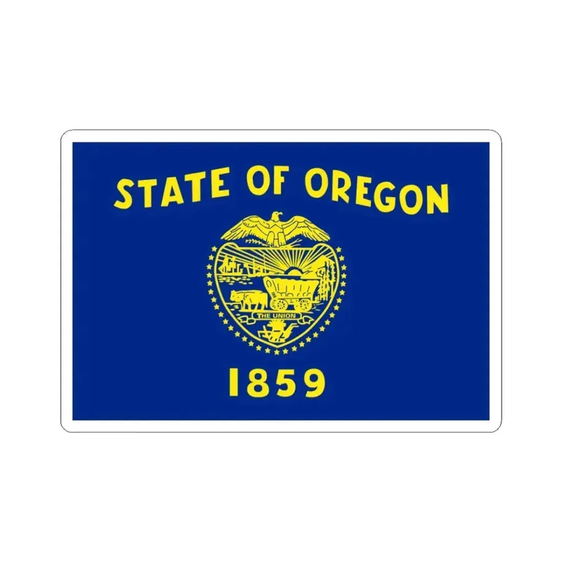 Flag of Oregon 3-2 (United States) STICKER Vinyl Kiss-Cut Decal 3 Inch White - The Sticker Space