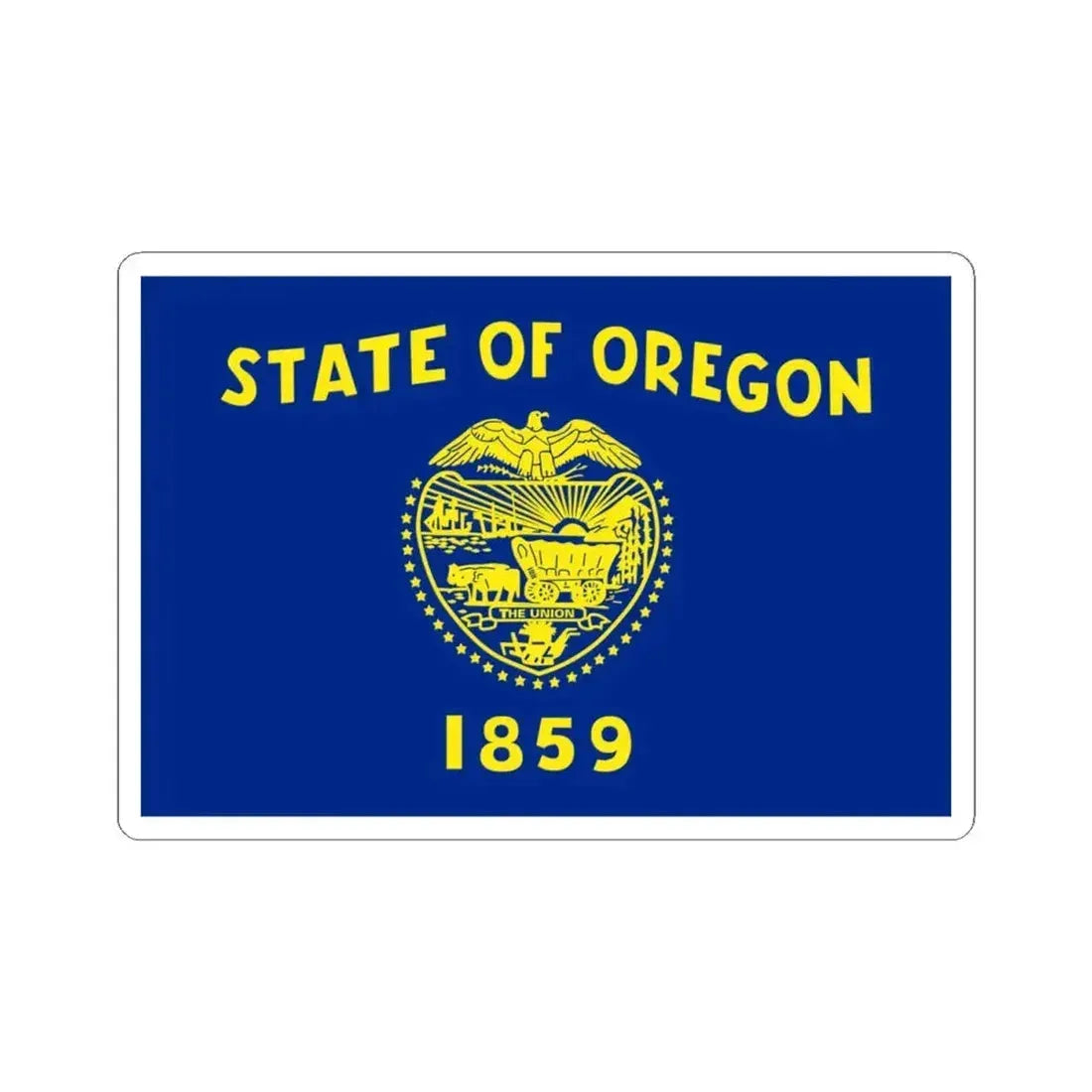 Flag of Oregon 3-2 (United States) STICKER Vinyl Kiss-Cut Decal 4 Inch White - The Sticker Space
