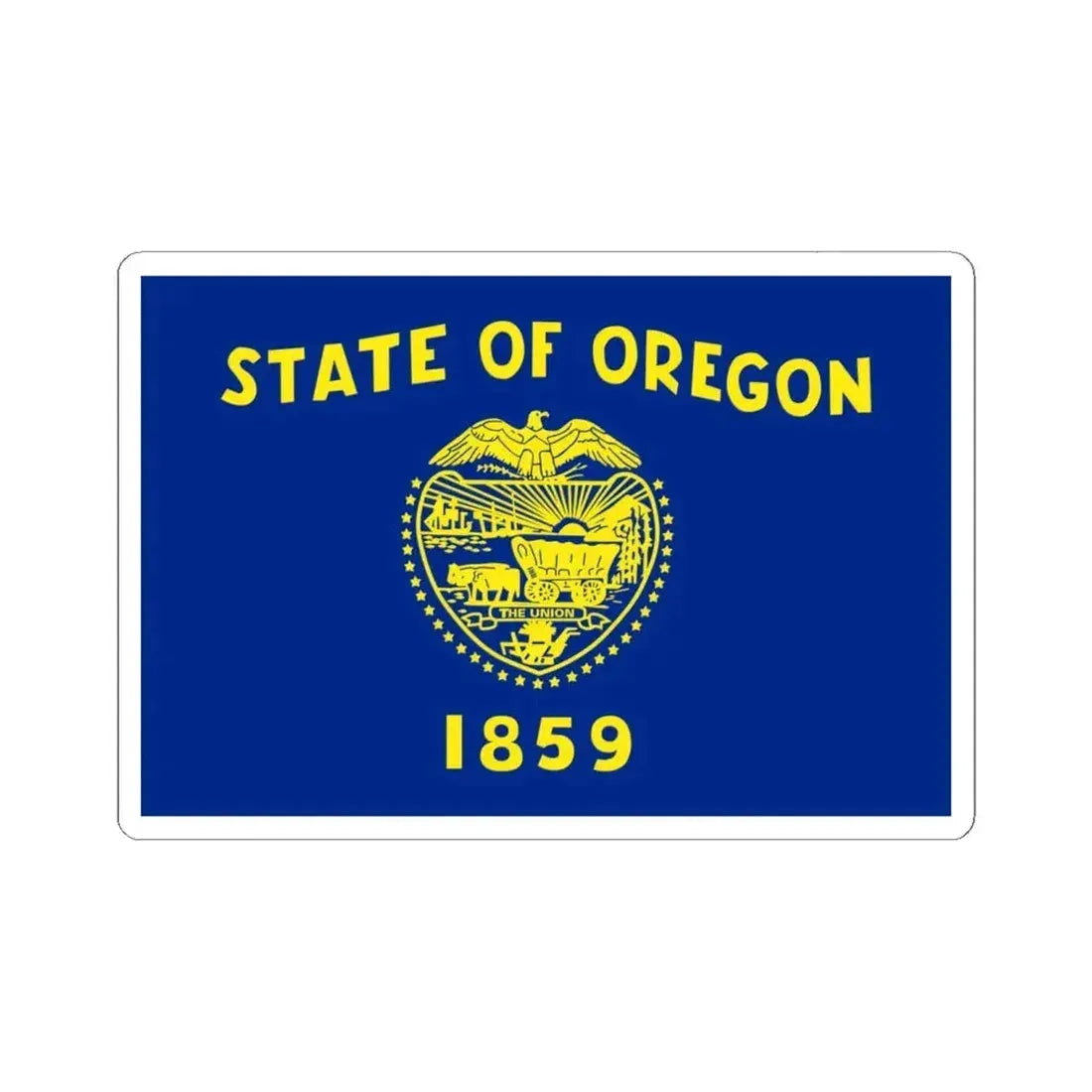 Flag of Oregon 3-2 (United States) STICKER Vinyl Kiss-Cut Decal 6 Inch White - The Sticker Space